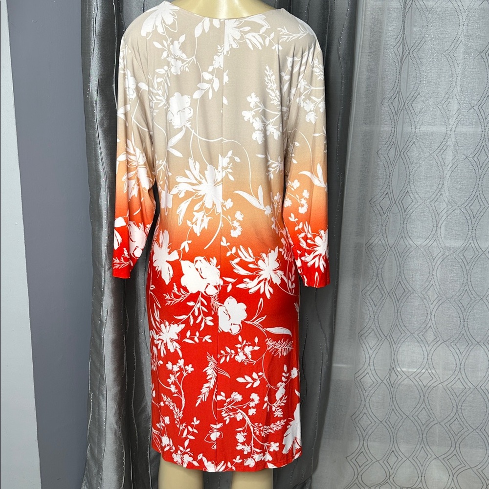 Calvin Klein Women’s Sz 1X Cream Orange Floral   Fabric Label - Picture 4 of 7